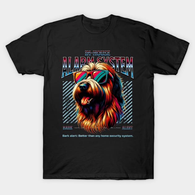 Bark Alert Briard Dog T-Shirt by Miami Neon Designs